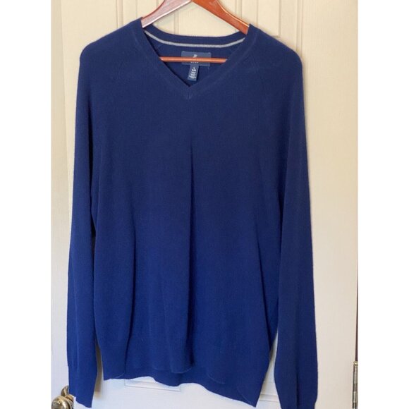 Button Down Brand Sweater Blue Men's Size L Large 100% Cashmere Long Sleeve - Picture 3 of 8